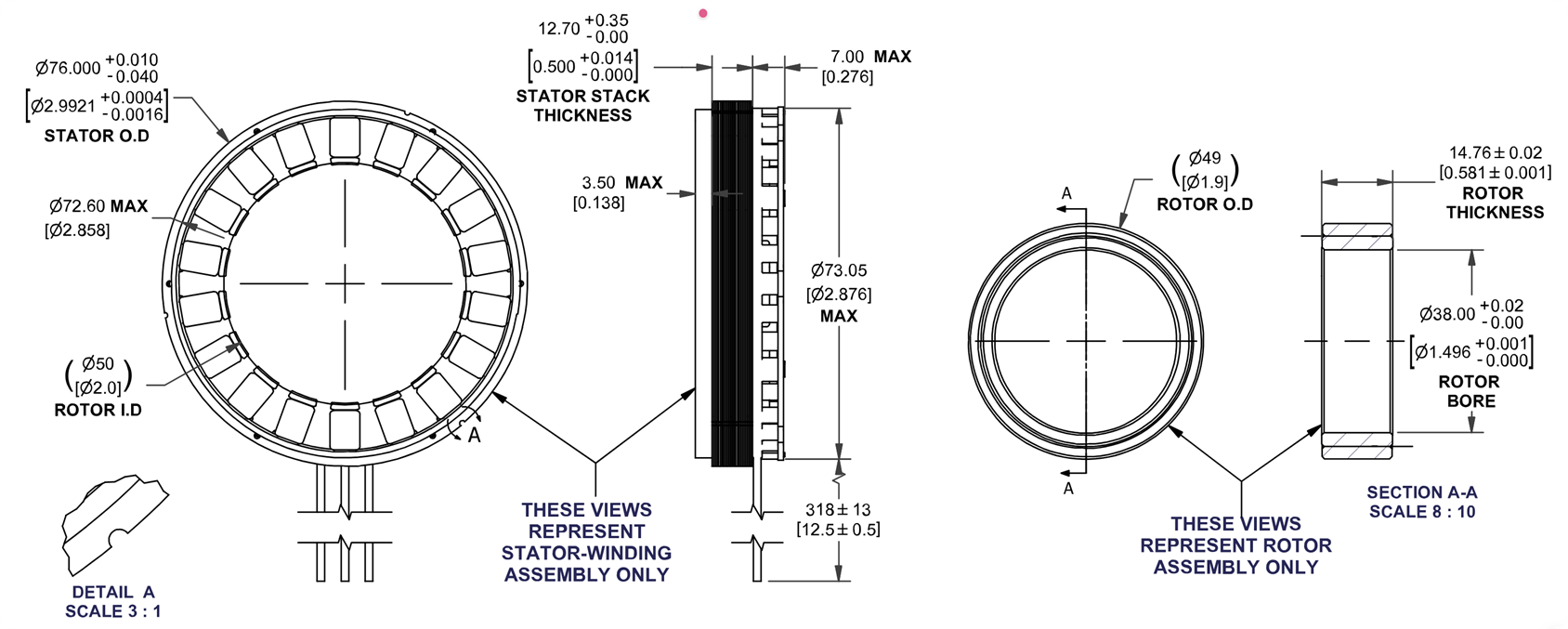 76mm Frameless BLDC Motor,76mm Frameless Motor - HOLRY Безрамный двигатель BLDC 76 мм, Безрамный двигатель 76 мм - HOLRY