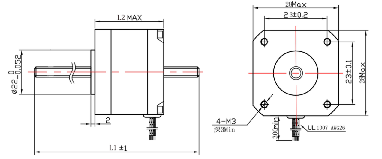 Шаговый двигатель с ходовым винтом nema 11 без захвата