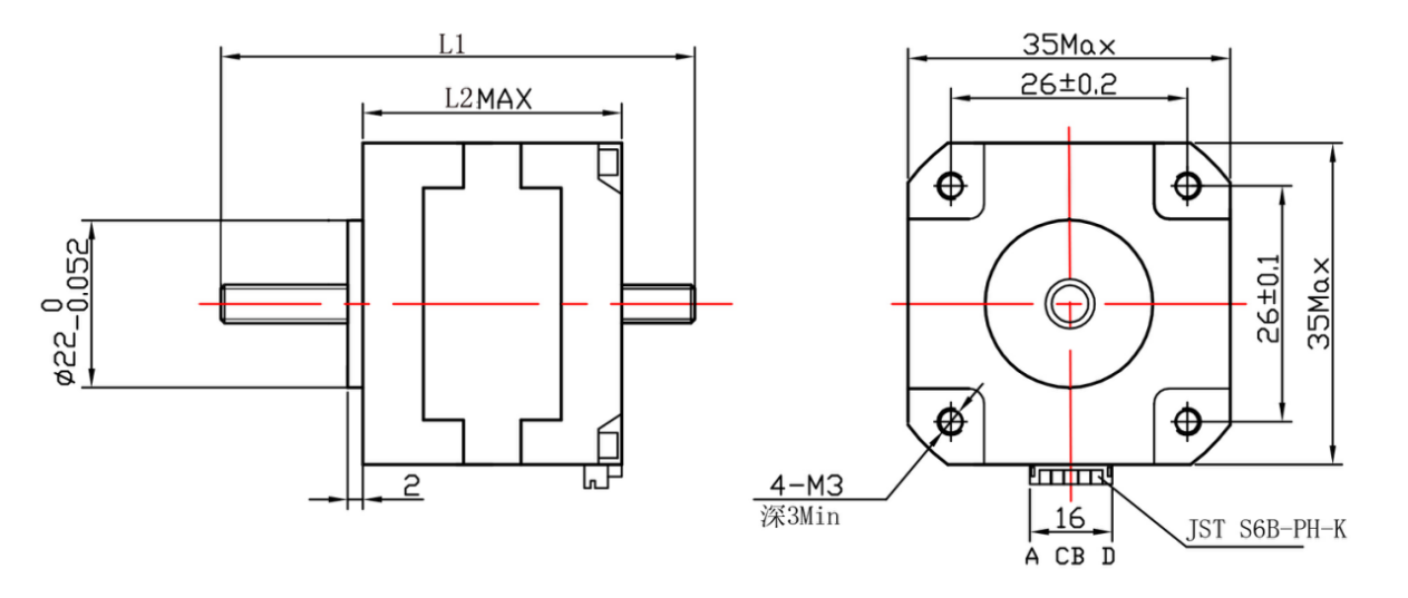 Чертеж шагового двигателя с ходовым винтом nema 14, не в плену