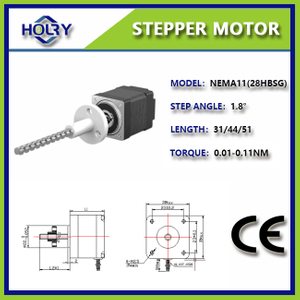 Шаговый двигатель Holry NEMA 11 Ходовой винт Линейный привод: Внешний Tr6 28 мм x 51 мм Биполярный 2 фазы 1,8 градуса 0,95 А/фаза