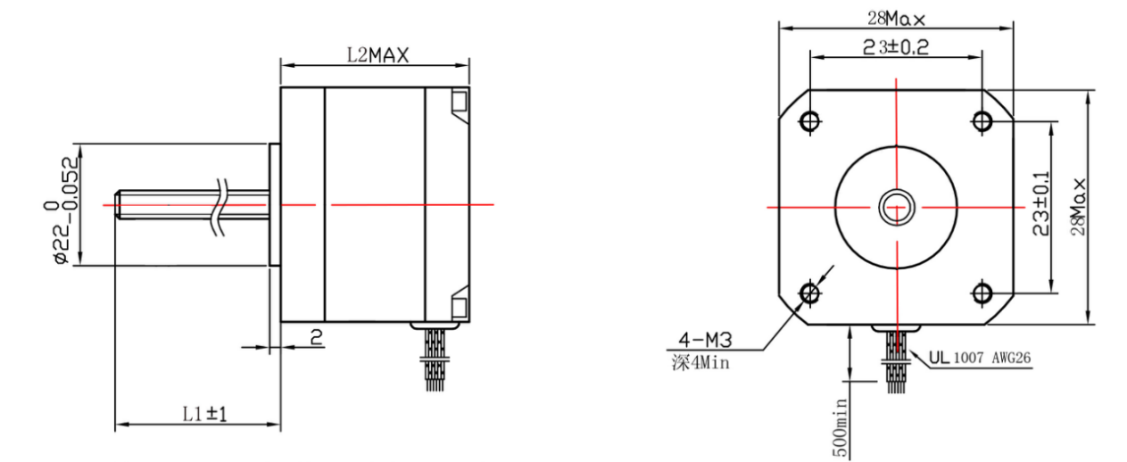 Шаговый двигатель ходового винта nema 11 внешний 1