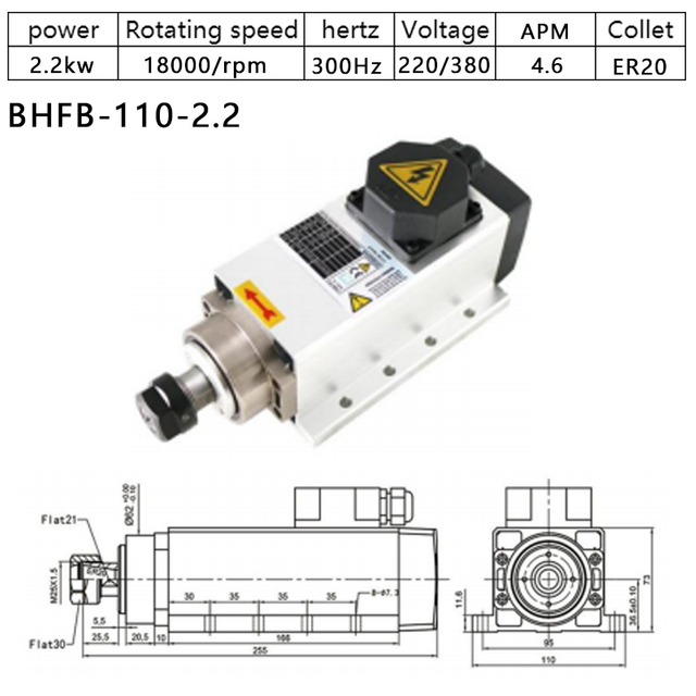 HOLRY с воздушным охлаждением 2.2kw 220V 24000RPM высокое качество высокоскоростной деревообрабатывающий электрический шпиндель с ЧПУ