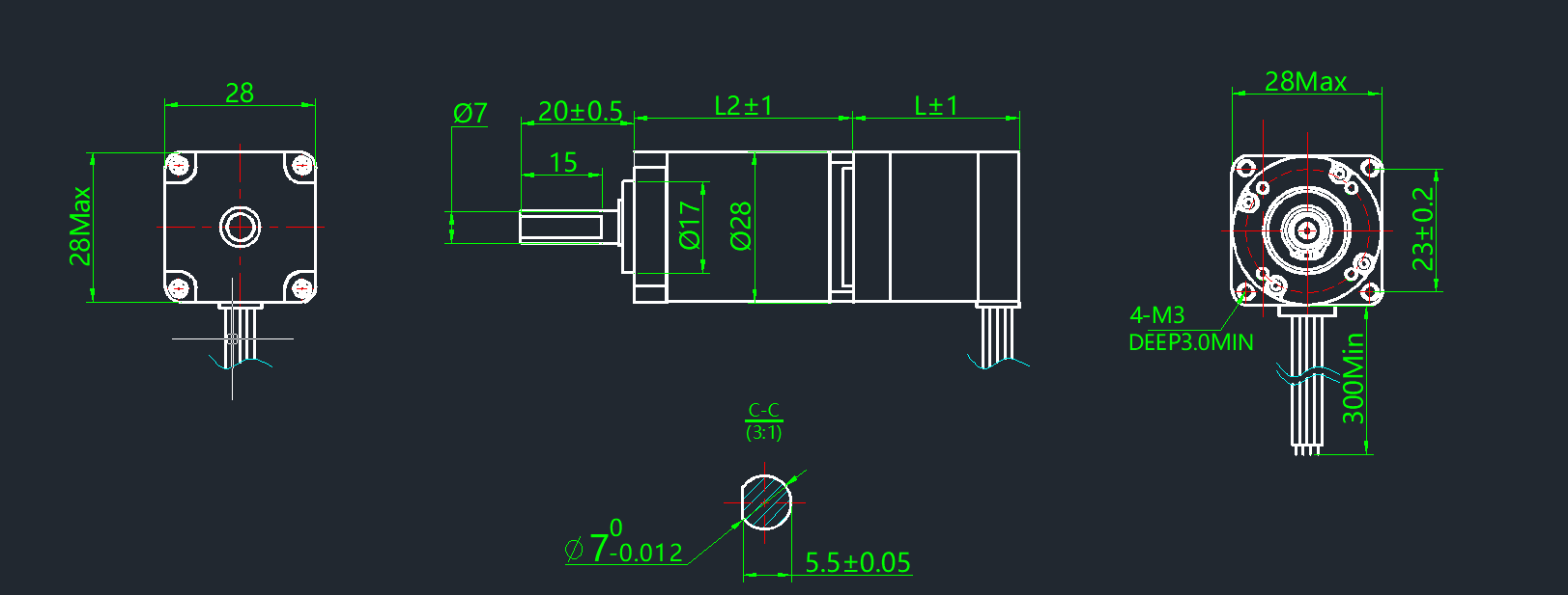 Редуктор NEMA11 Шаговый двигатель